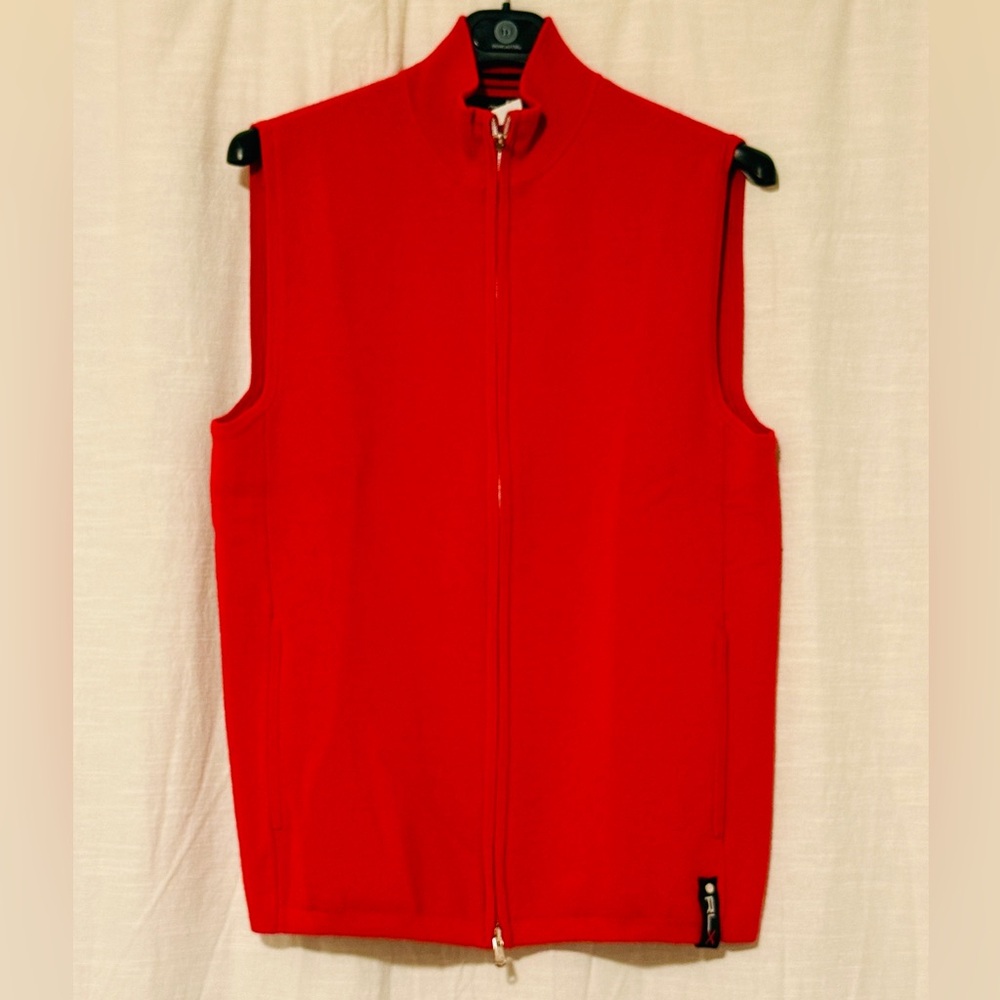 Gorgeous Designer Ralph Lauren Red 100% Marino Wool Vest